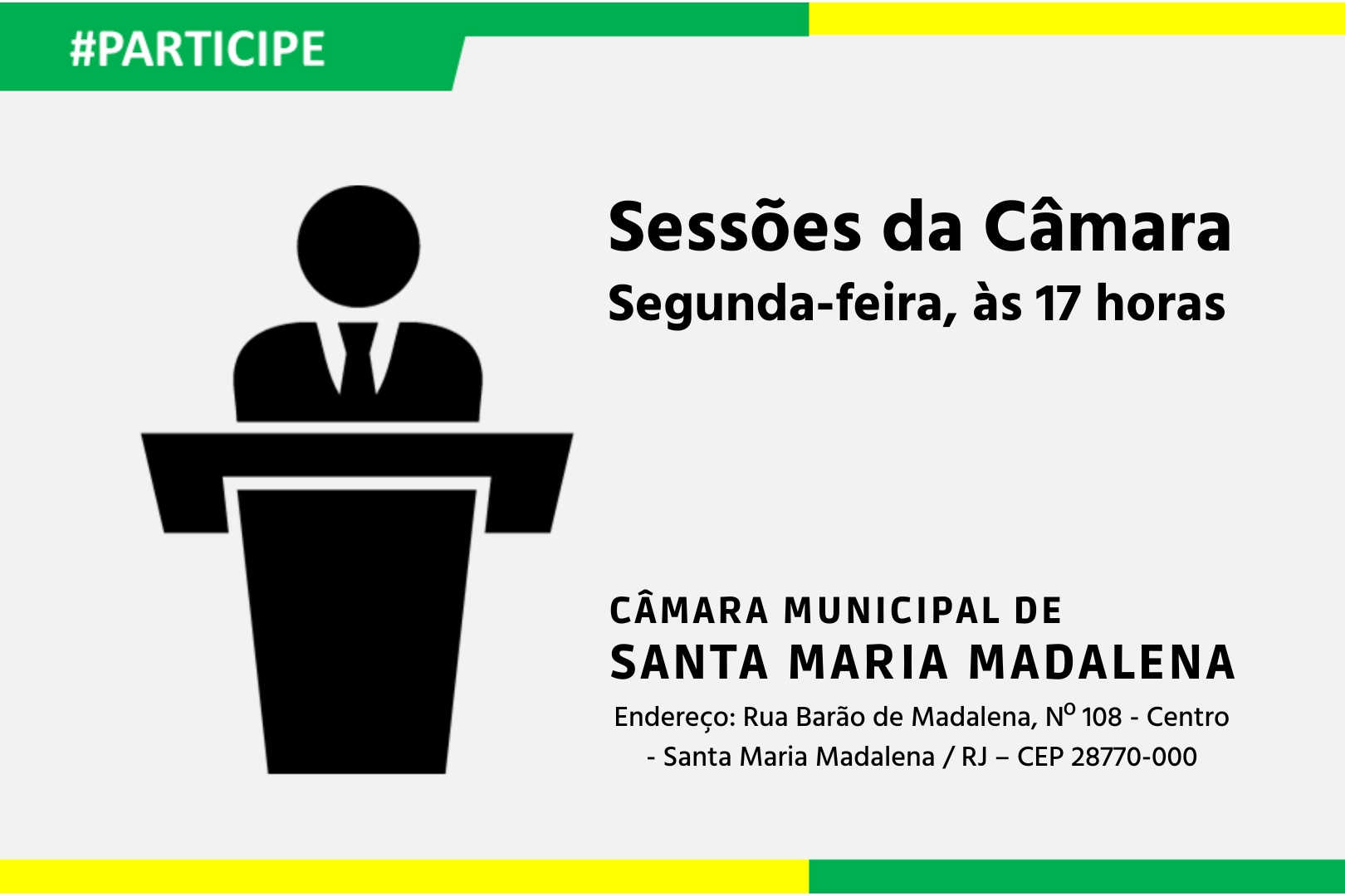 Participe das Sessões da Câmara